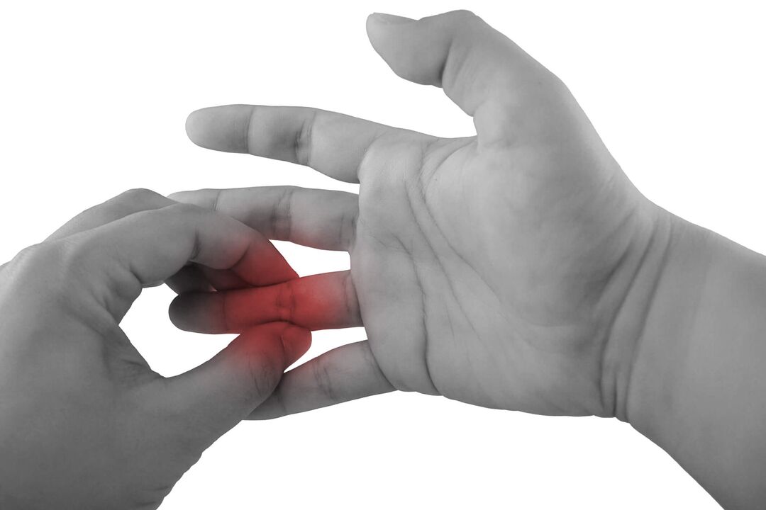 inflammation of the joints of the fingers as a cause of pain