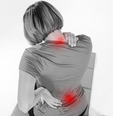 Pain in the neck and in the lower back of the back